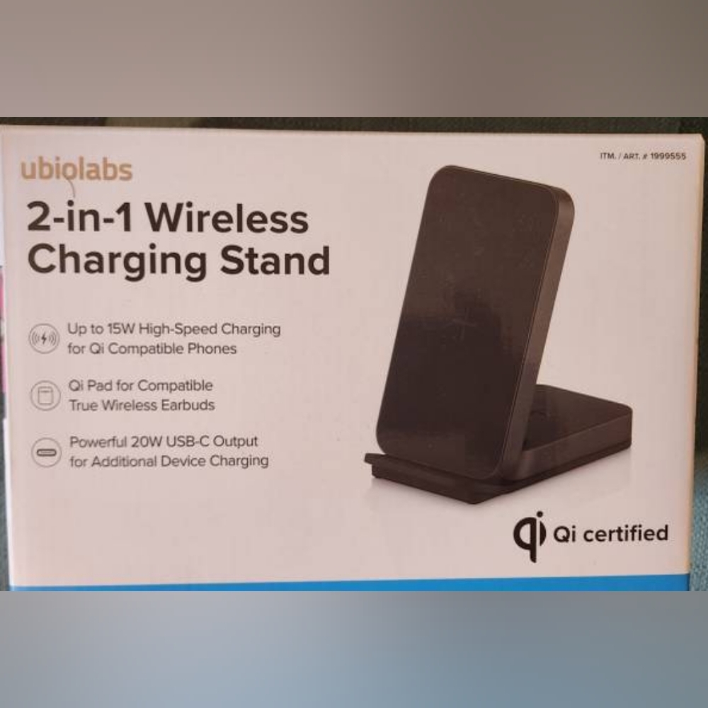 Ubiolabs 2-in-1 Wireless Charging Stand - Black